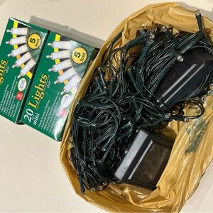 Mini String Lights with Solar Panel - Green